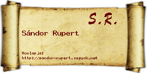 Sándor Rupert névjegykártya